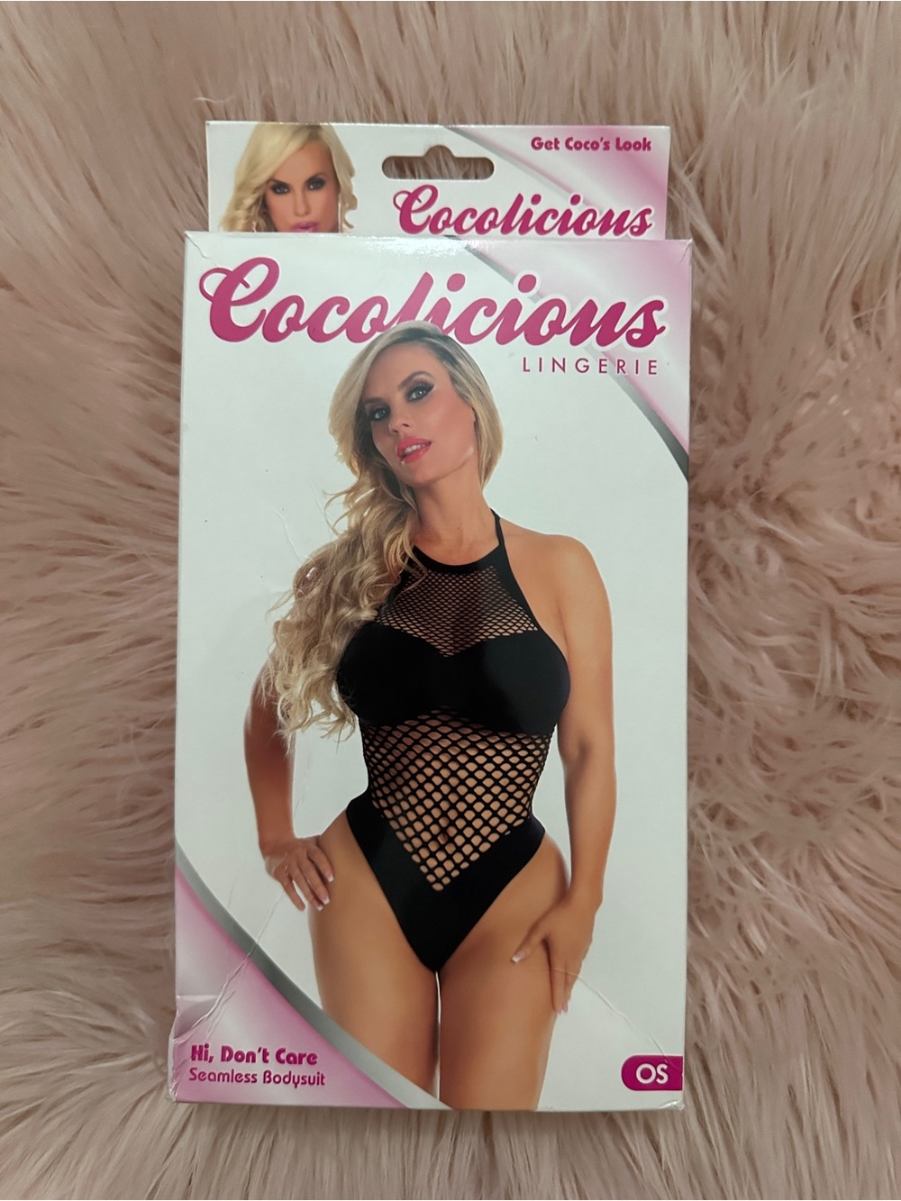 Plus Size Black Seamless Fishnet Bodysuit